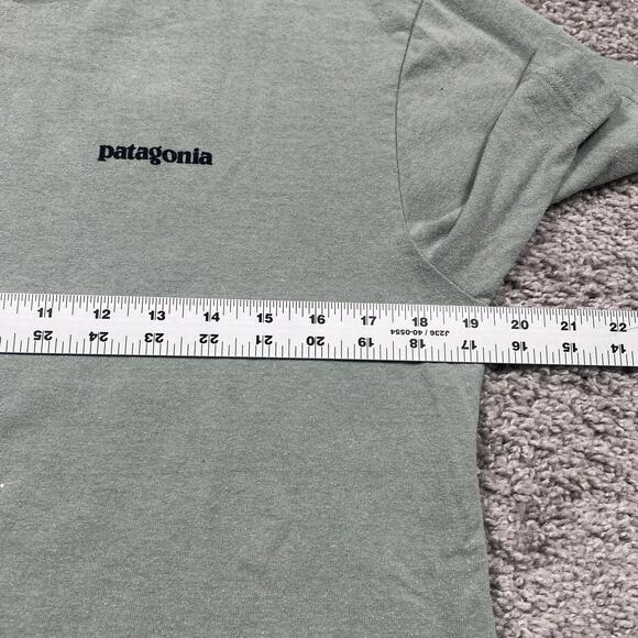 PATAGONIA Shirt Mens Small Green Graphic Bison Responsibili-Tee Hiking Outdoors - Picture 9 of 10